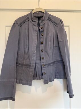White House Black Market Lavender-Gray Military-Style Jacket